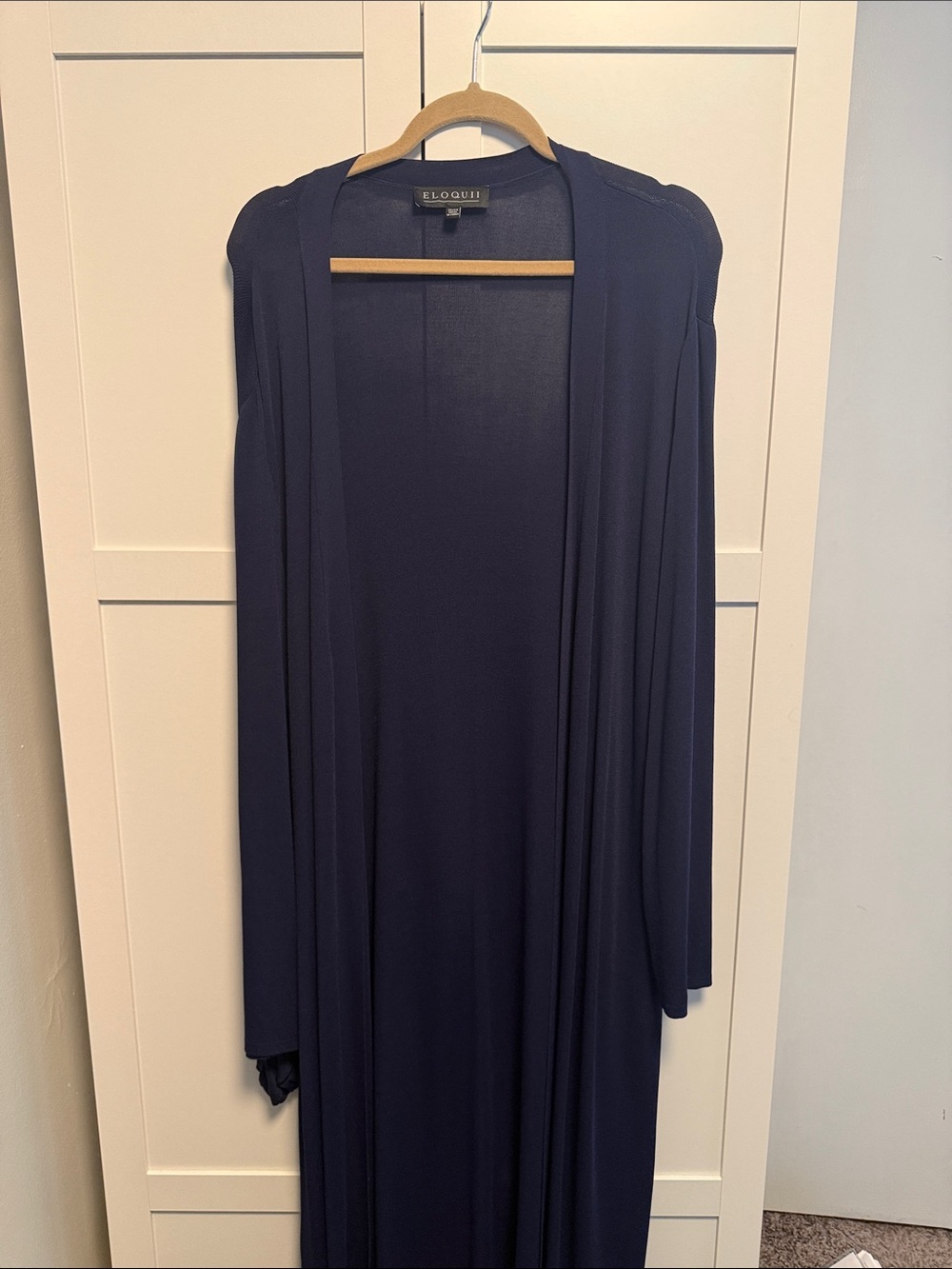 Eloquii Deep Navy Long Open-Front Cardigan